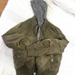 Army green bomber jacket